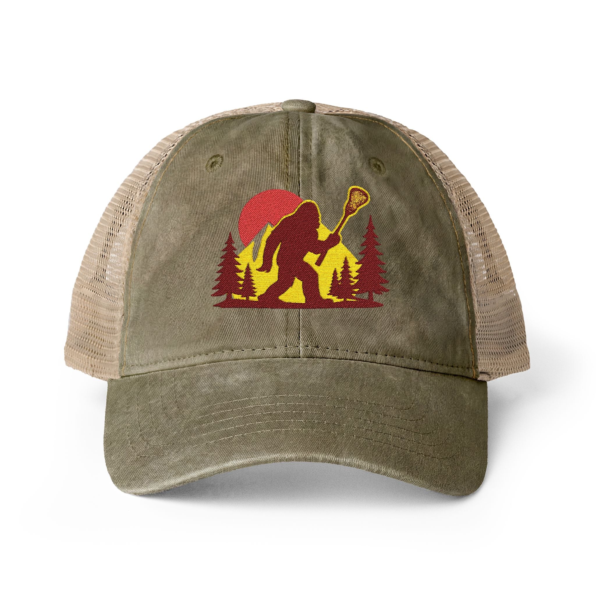 Retro LAXsquatch - Women's Washed Mesh-Back Cap