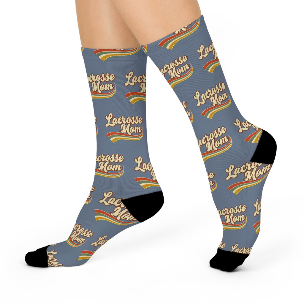 Retro Lacrosse Mom - Cushioned Crew Socks