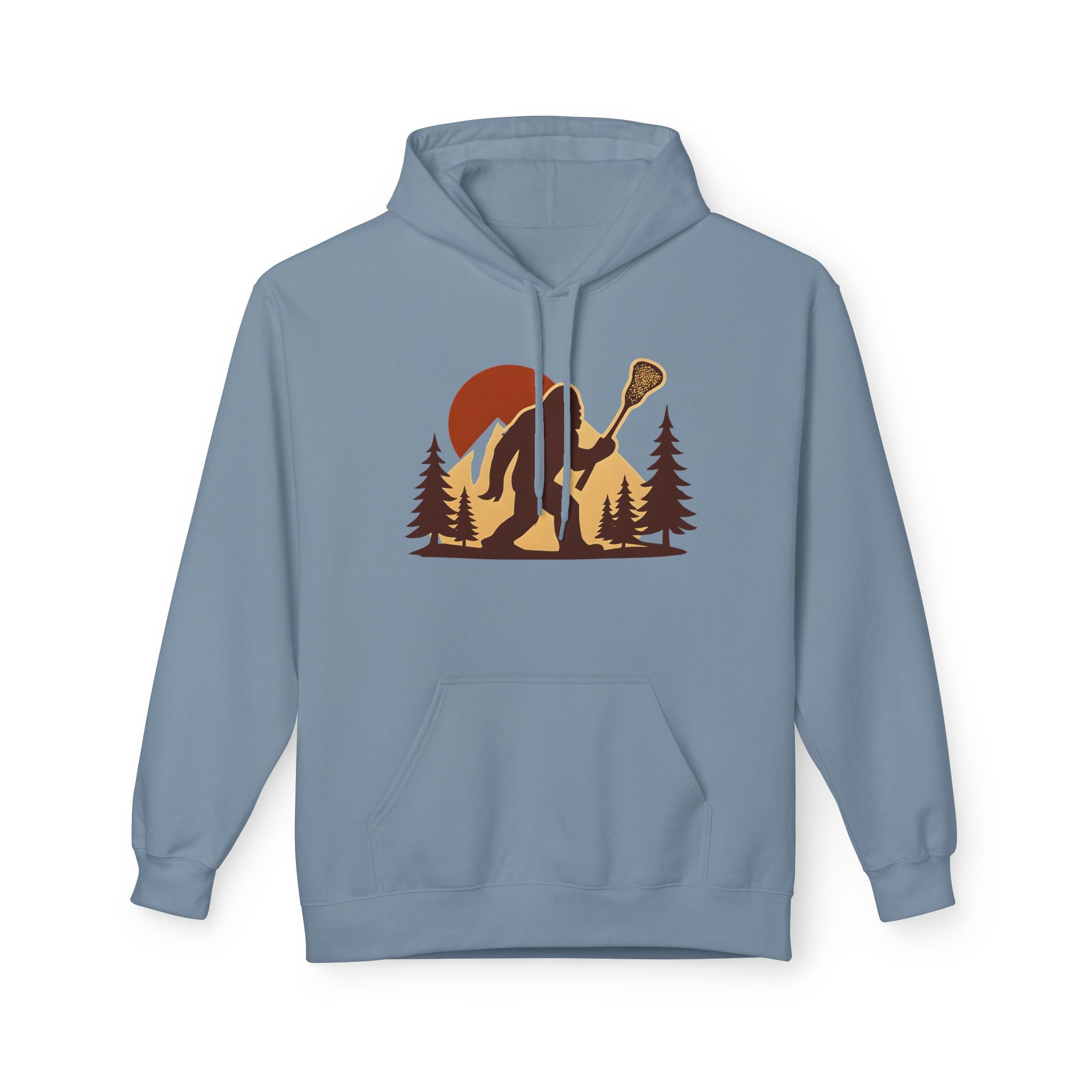 Vintage LAXsquatch- Adult Fleece Hoodie