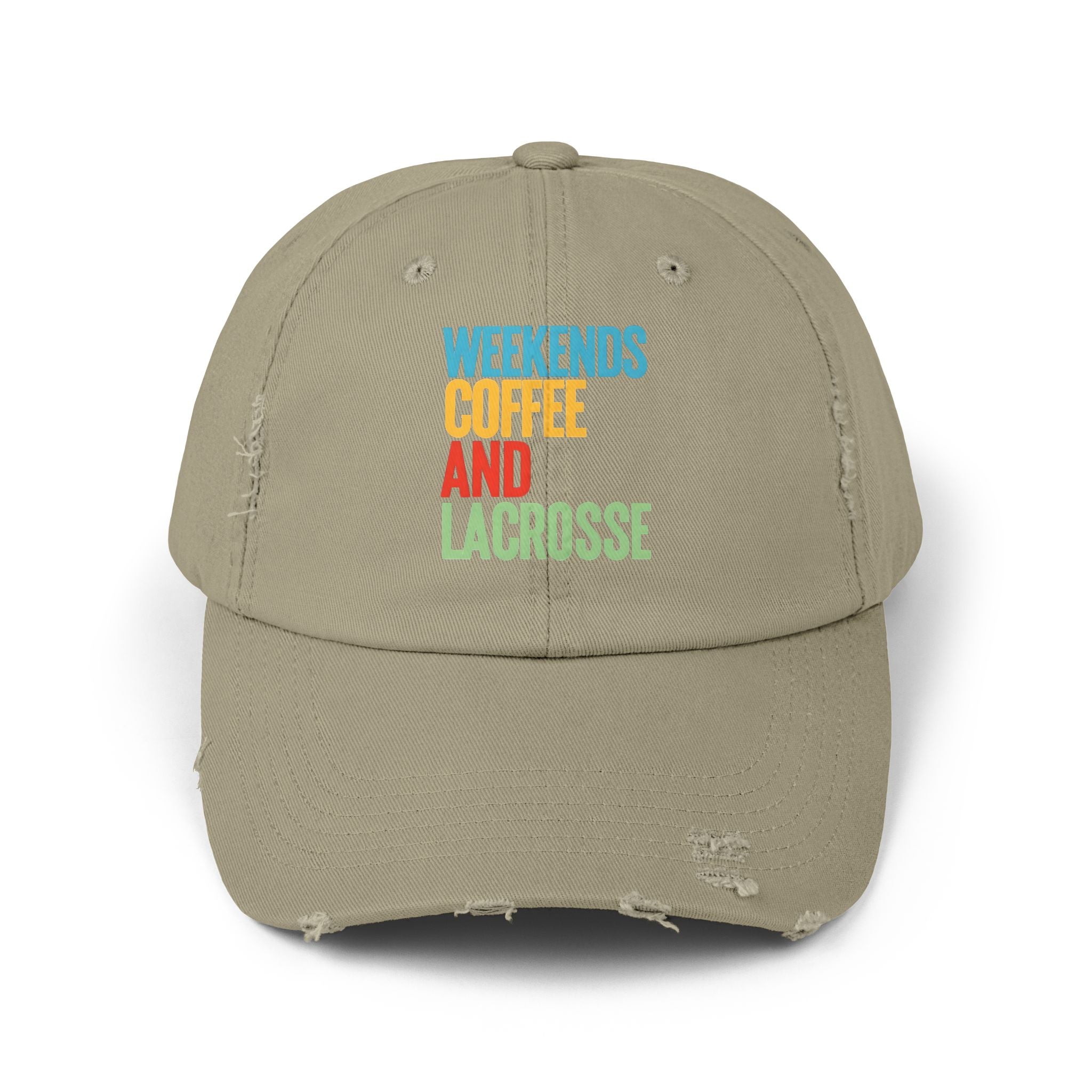 Weekends. Coffee. And Lacrosse. - Distressed Cap