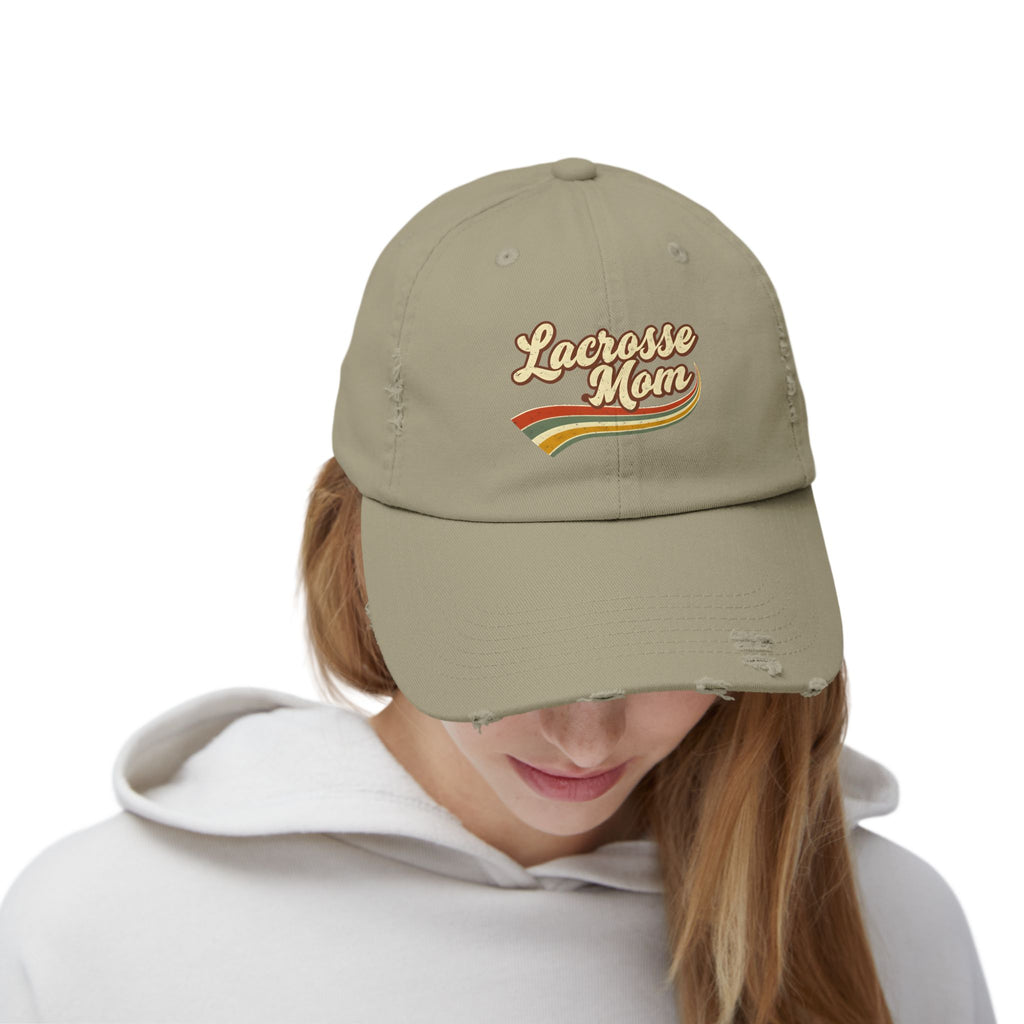 Retro Lacrosse Mom – Distressed Baseball Cap