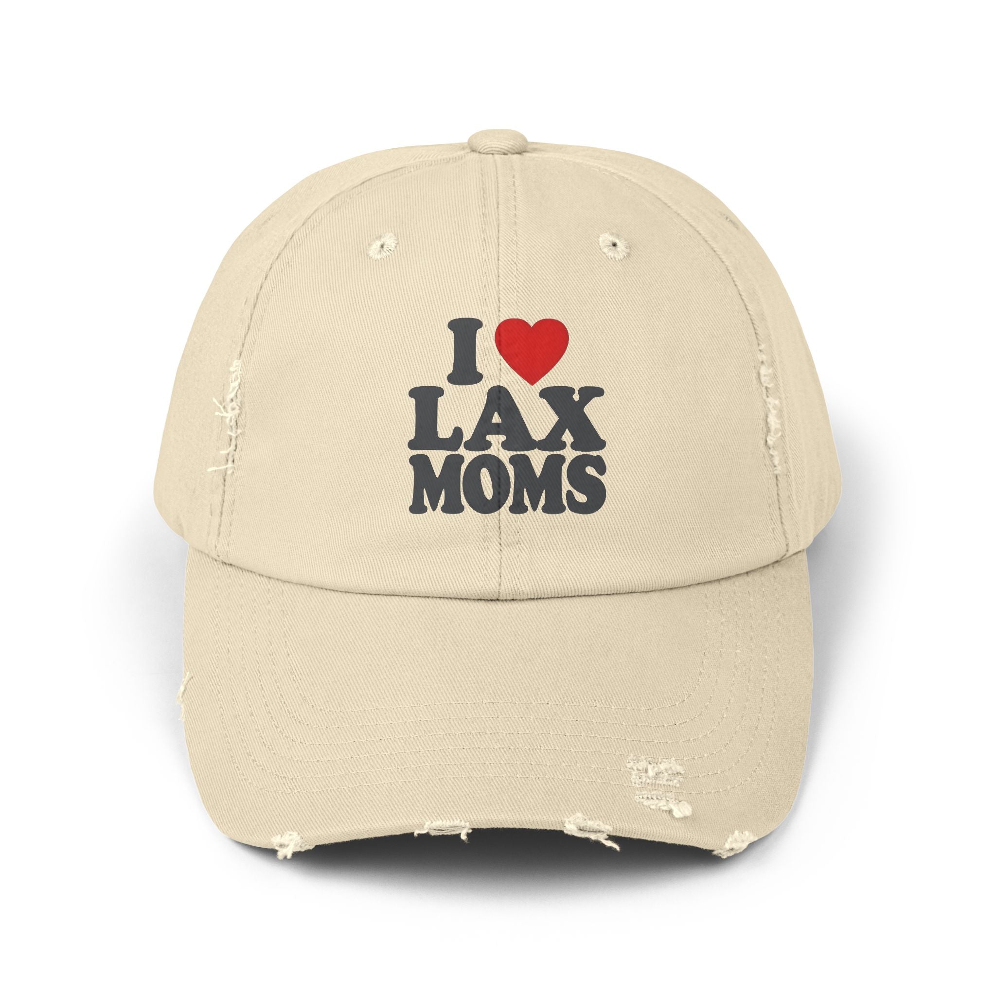 I  Heart LAX Moms — Distressed Baseball Cap