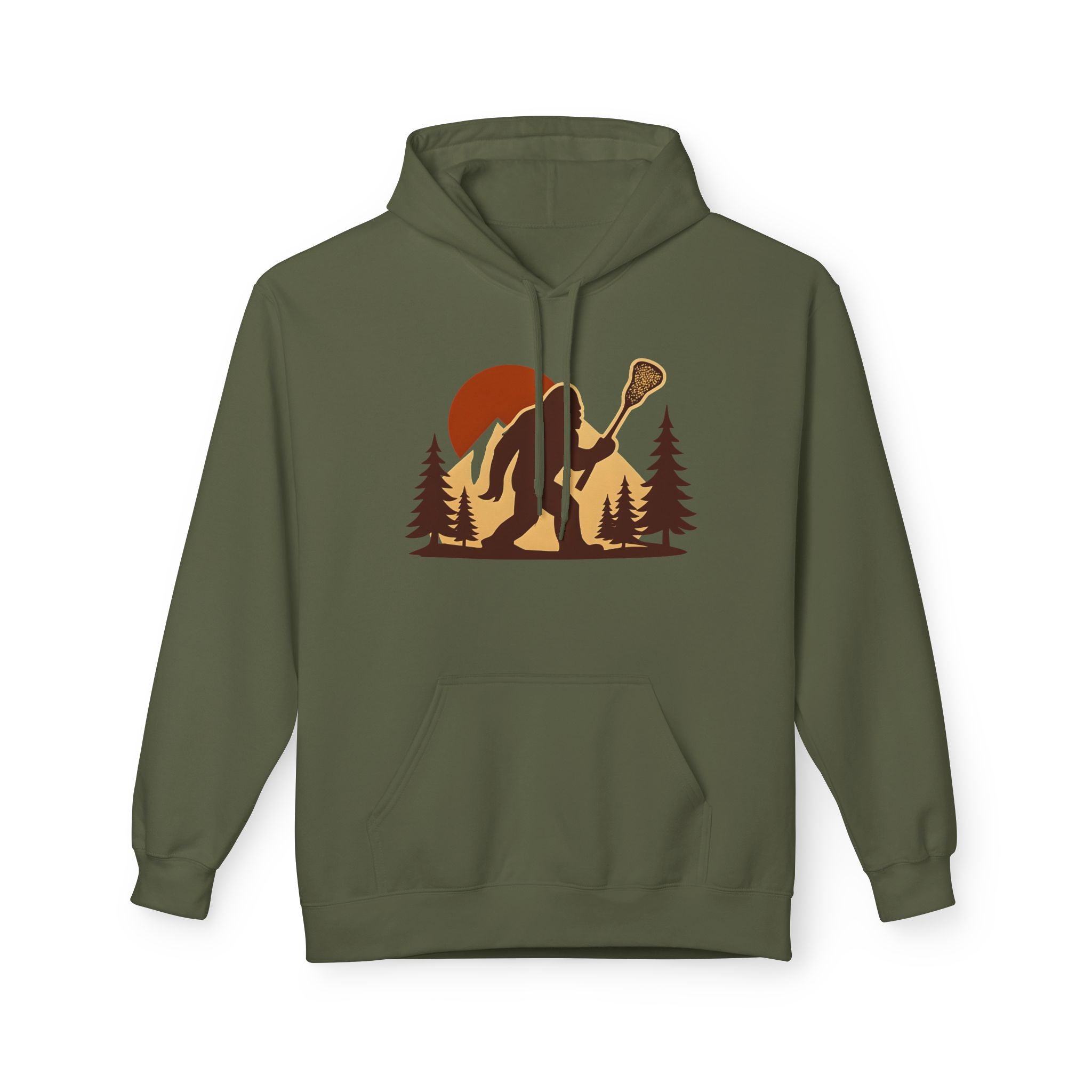 Vintage LAXsquatch- Adult Fleece Hoodie