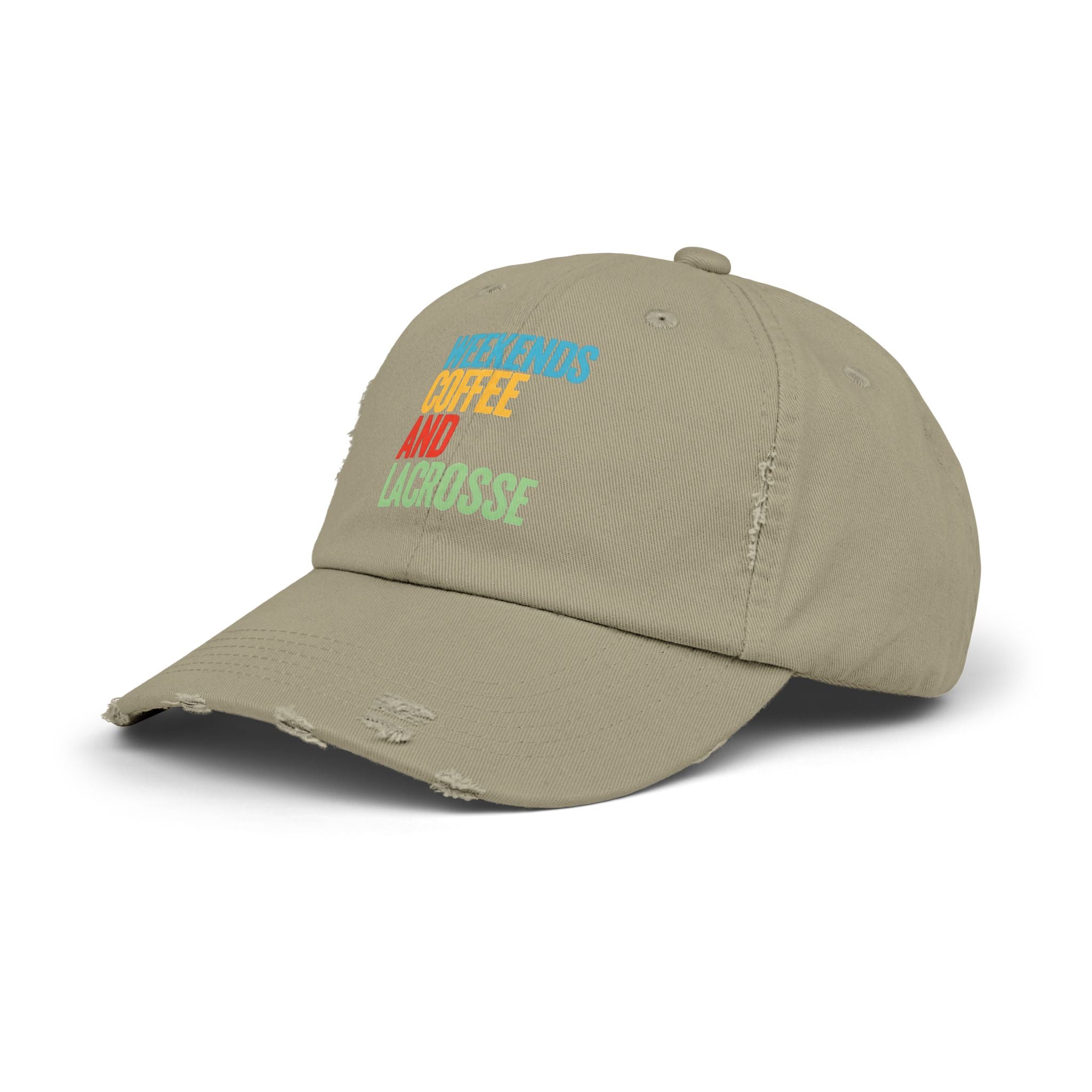 Weekends. Coffee. And Lacrosse. - Distressed Cap