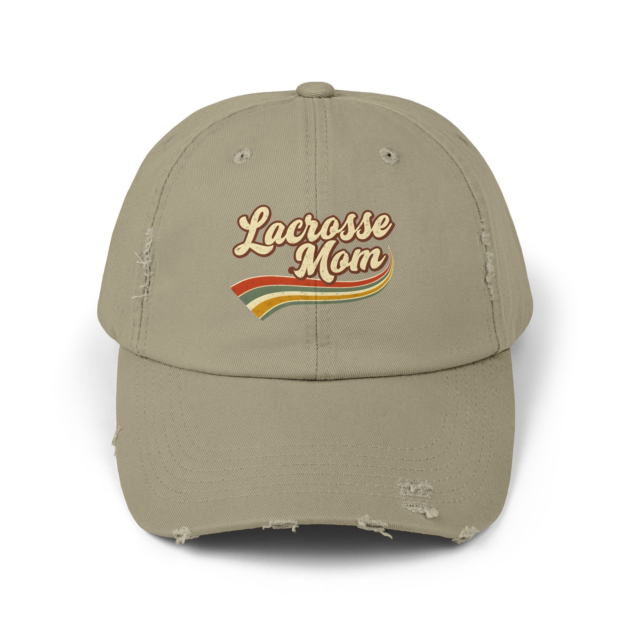 Retro Lacrosse Mom – Distressed Baseball Cap