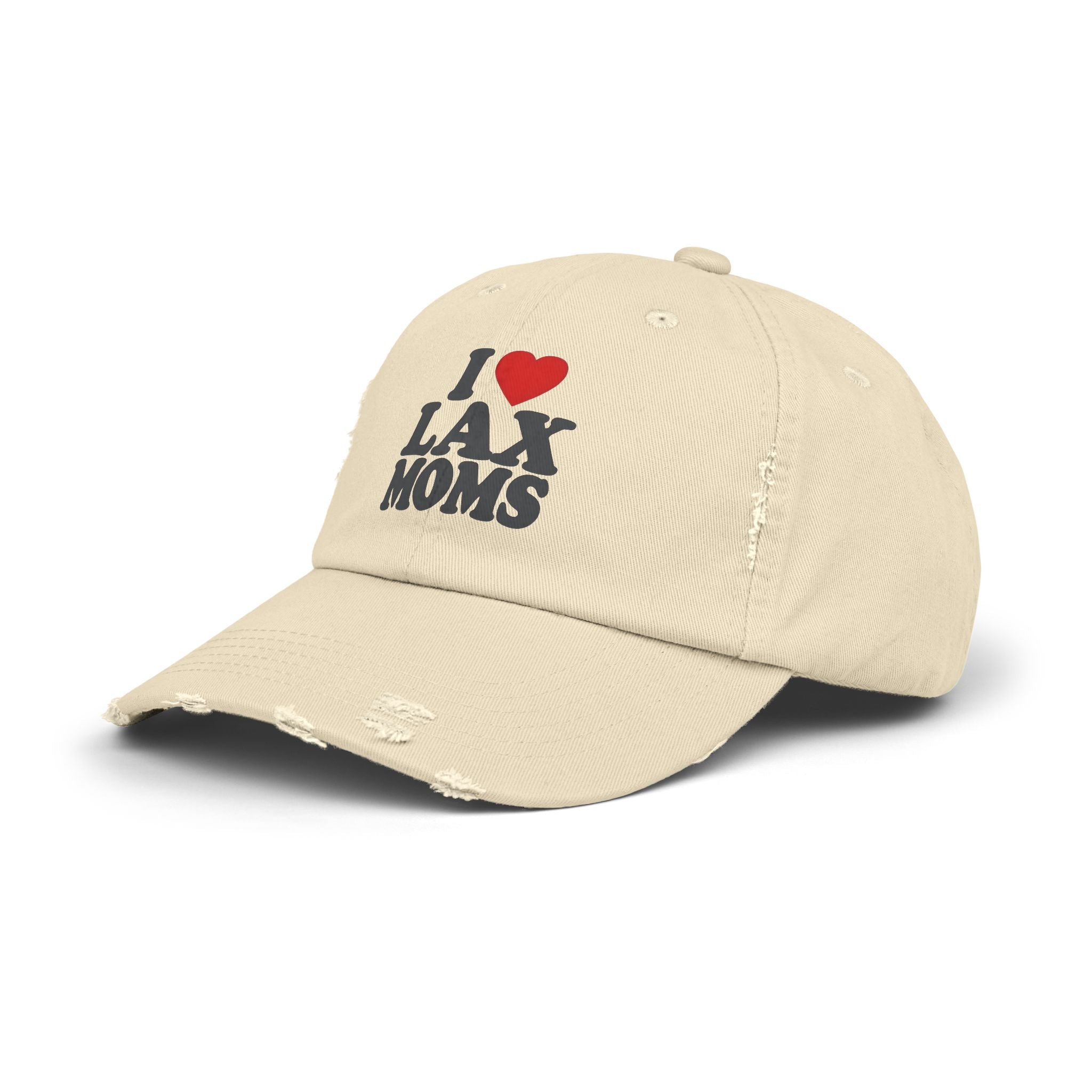 I  Heart LAX Moms — Distressed Baseball Cap