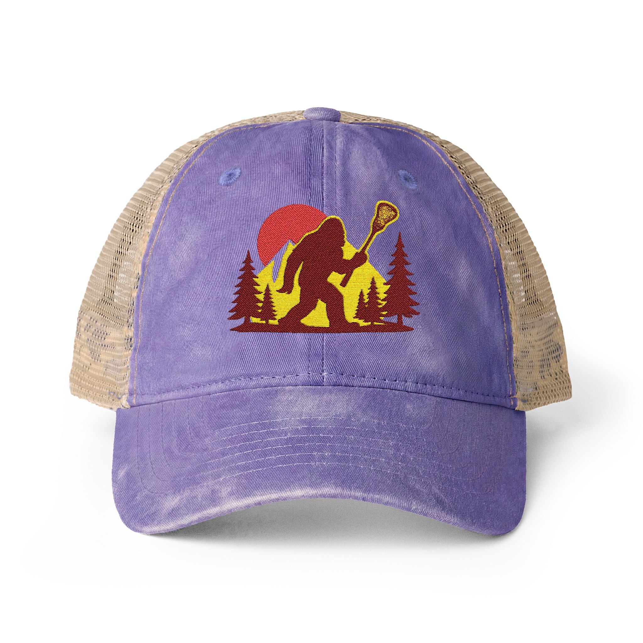 Retro LAXsquatch - Women's Washed Mesh-Back Cap