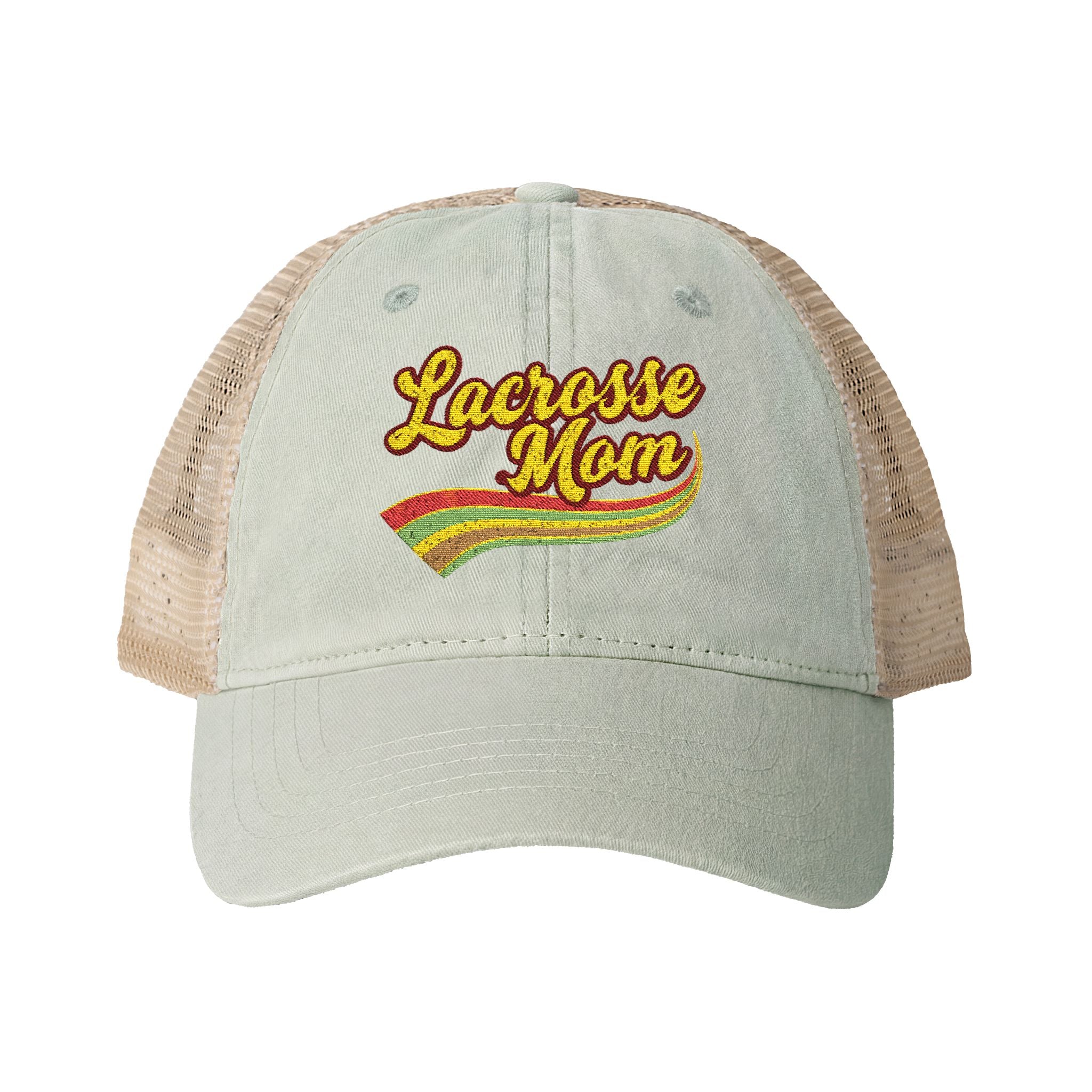 Retro Lacrosse Mom - Women's Washed Mesh-Back Cap