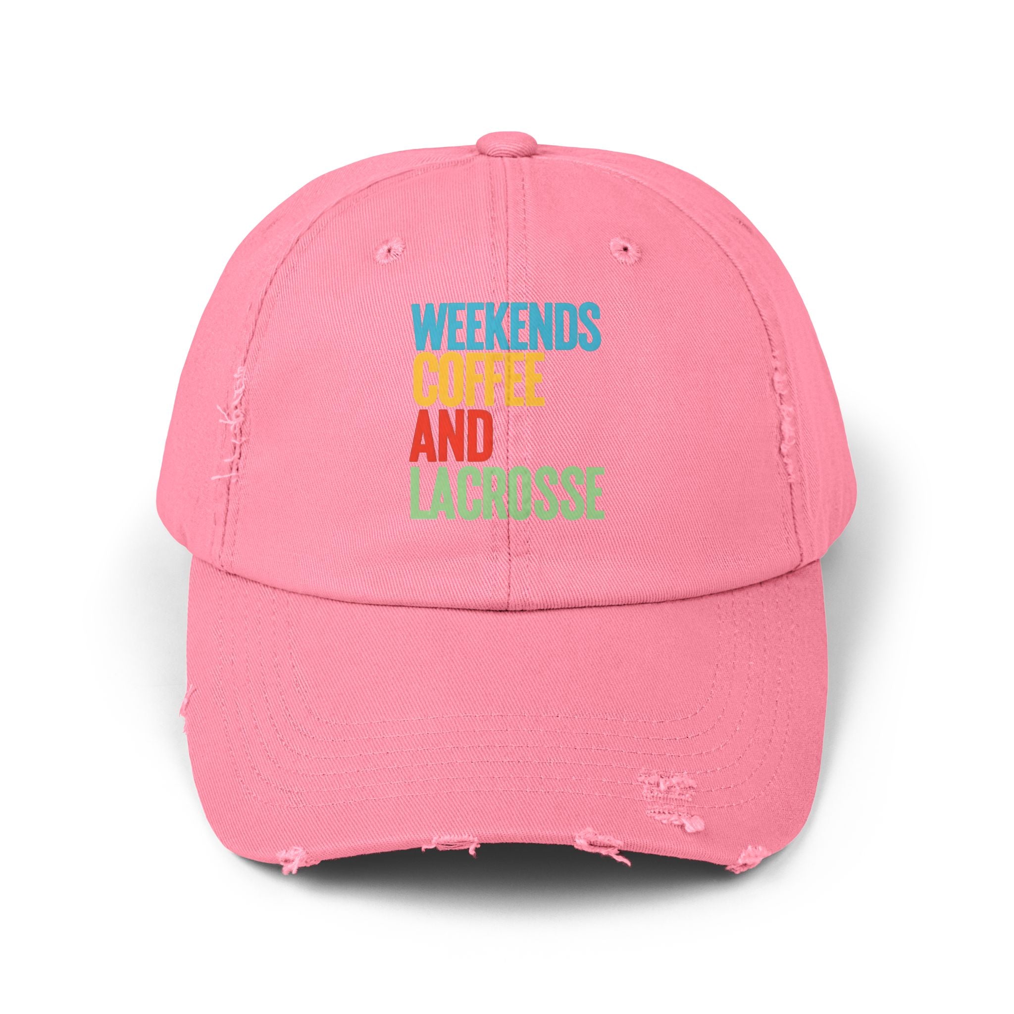 Weekends. Coffee. And Lacrosse. - Distressed Cap