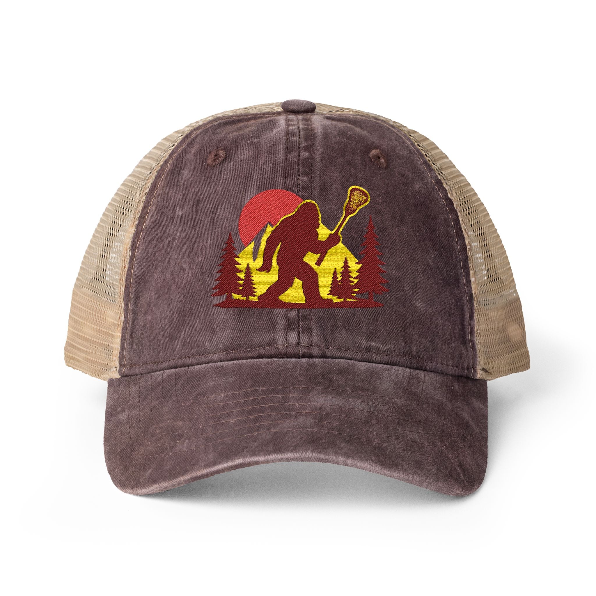 Retro LAXsquatch - Women's Washed Mesh-Back Cap