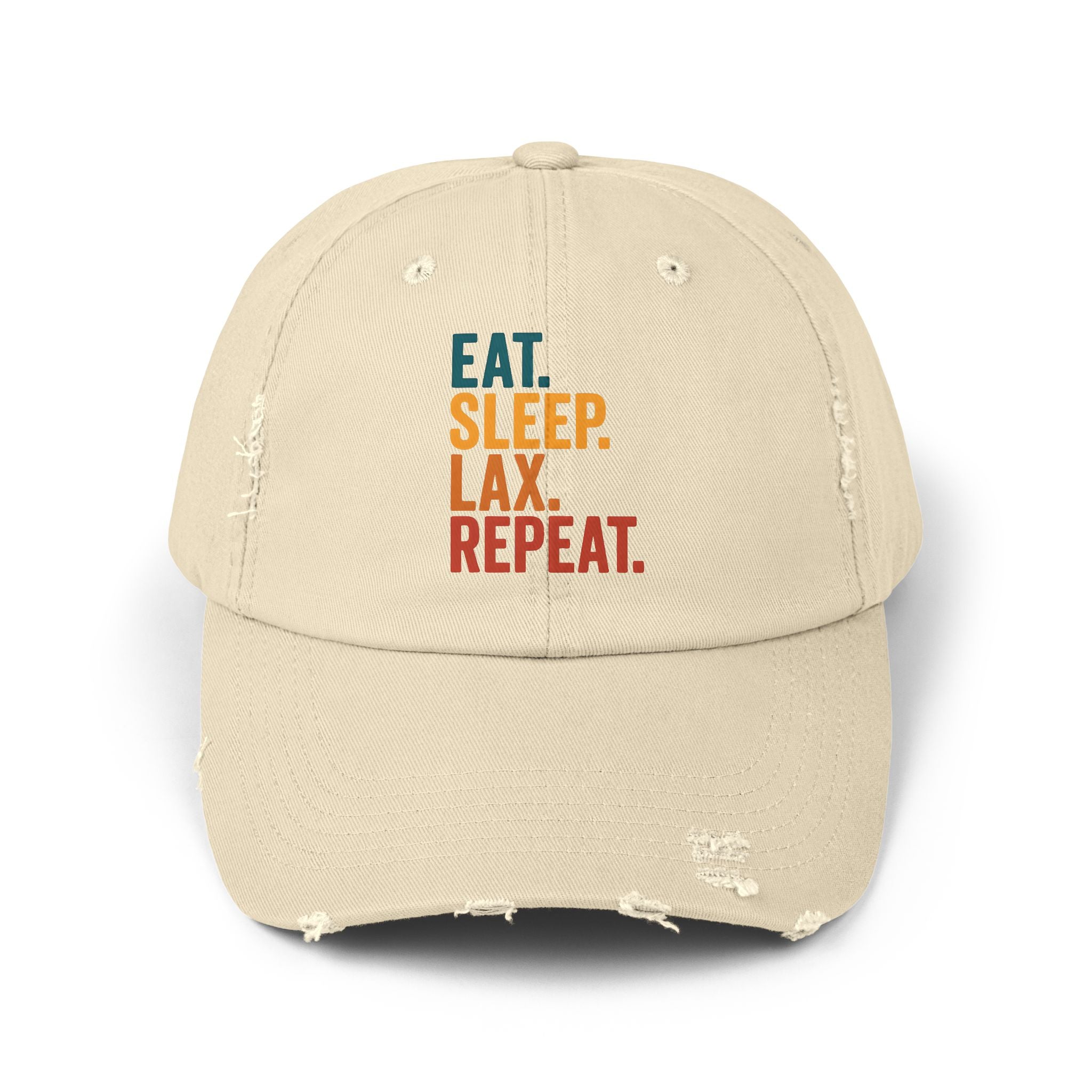 Eat. Sleep. Lax. Repeat. - Distressed Cap