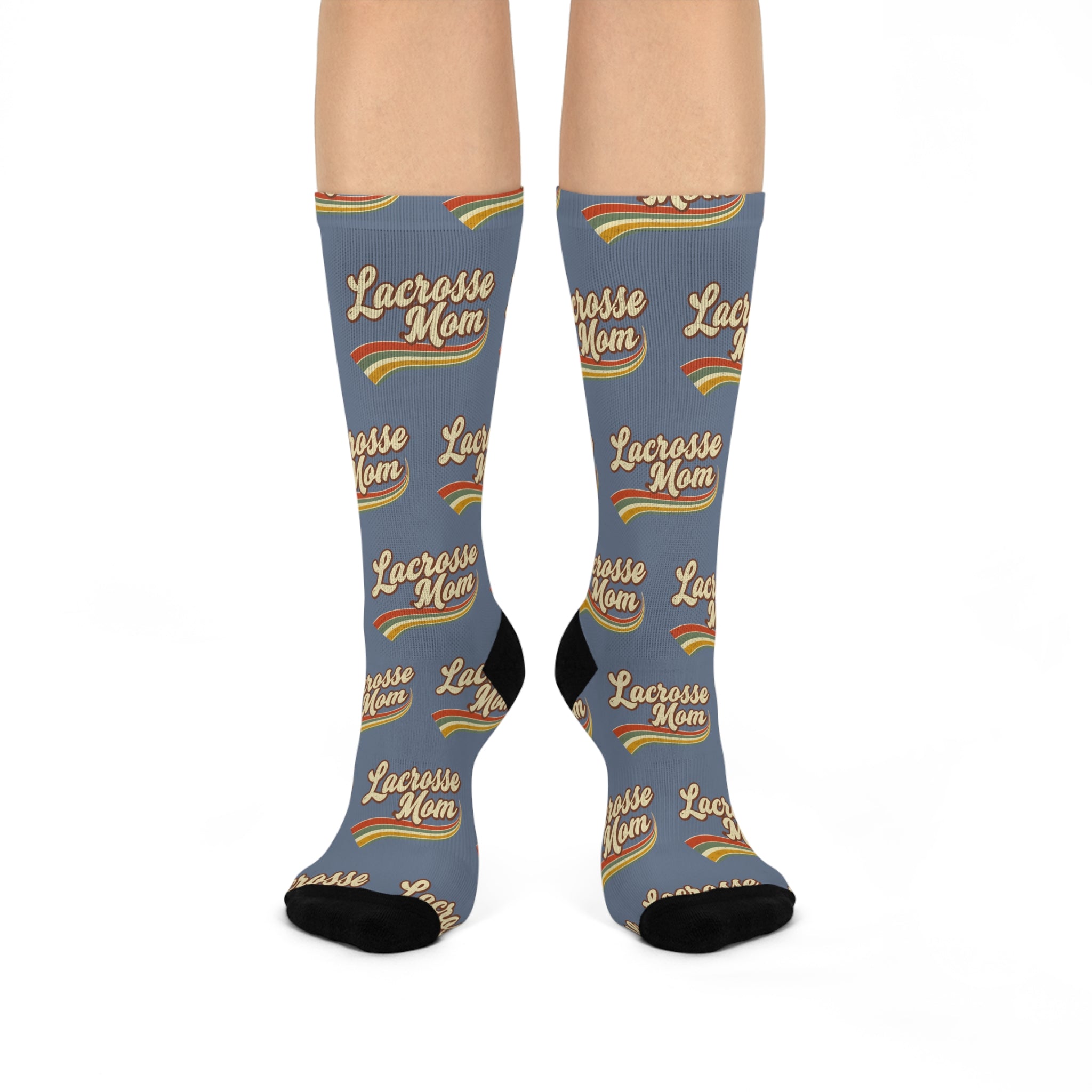 Retro Lacrosse Mom - Cushioned Crew Socks