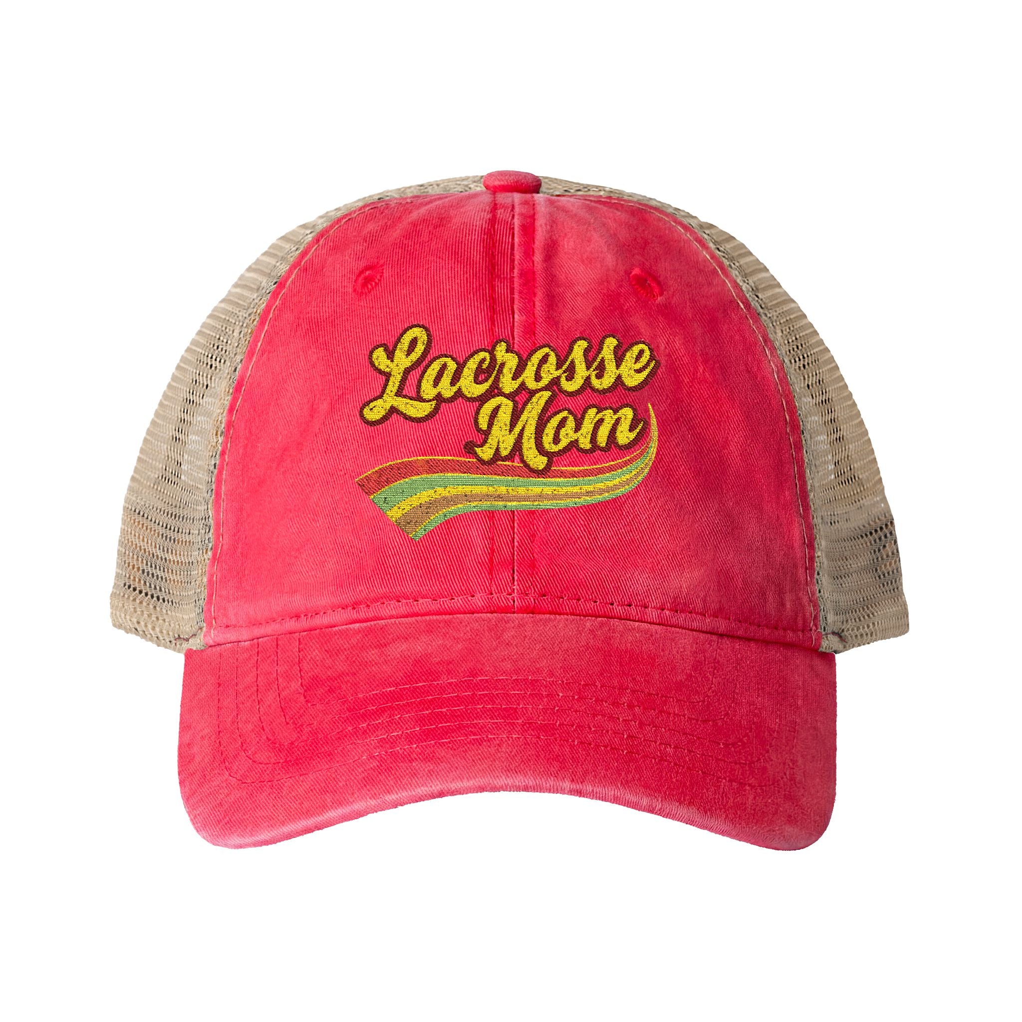 Retro Lacrosse Mom - Women's Washed Mesh-Back Cap