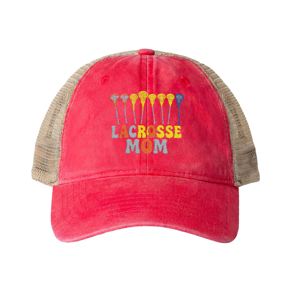 Lacrosse Mom - Women's Washed Mesh-Back Cap