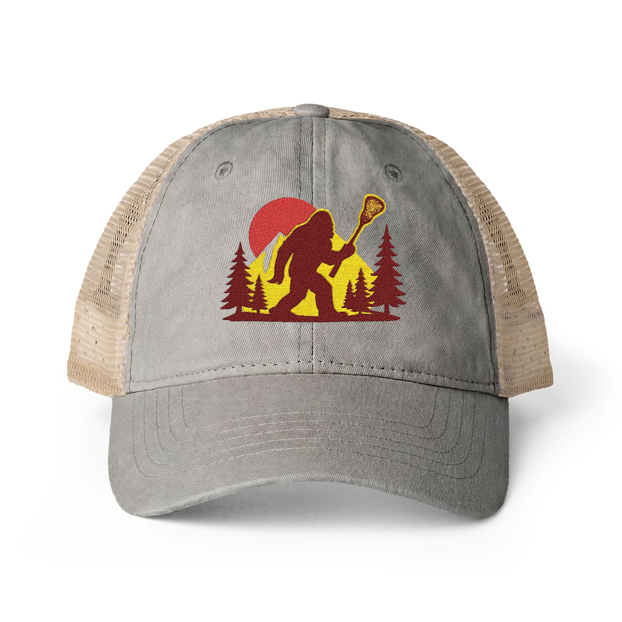 Retro LAXsquatch - Women's Washed Mesh-Back Cap