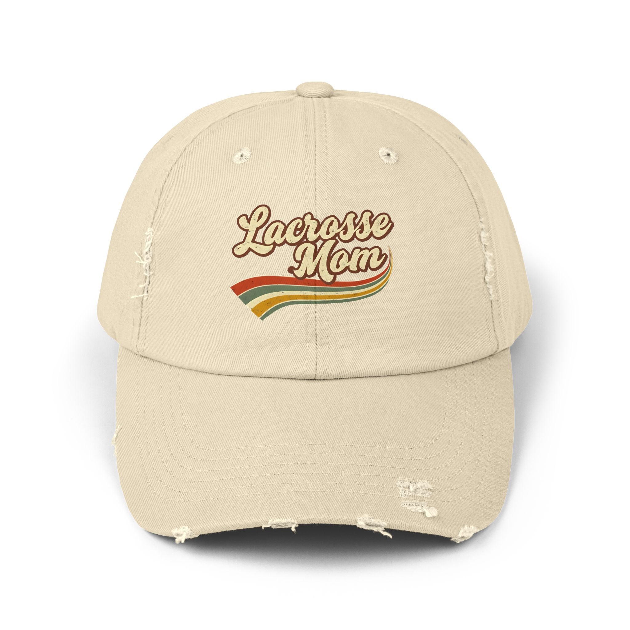 Retro Lacrosse Mom – Distressed Baseball Cap