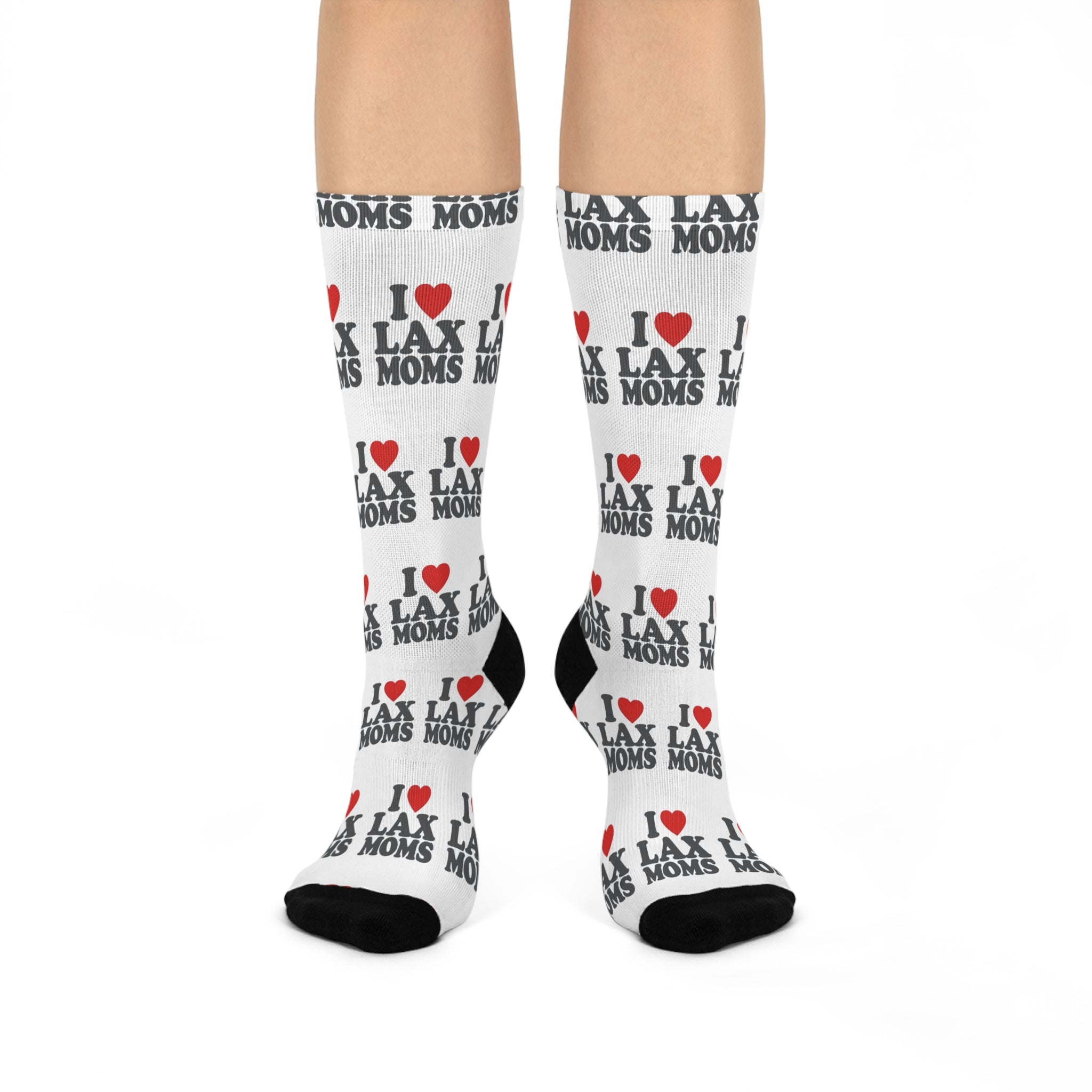 I  Heart LAX Moms - Cushioned Crew Socks