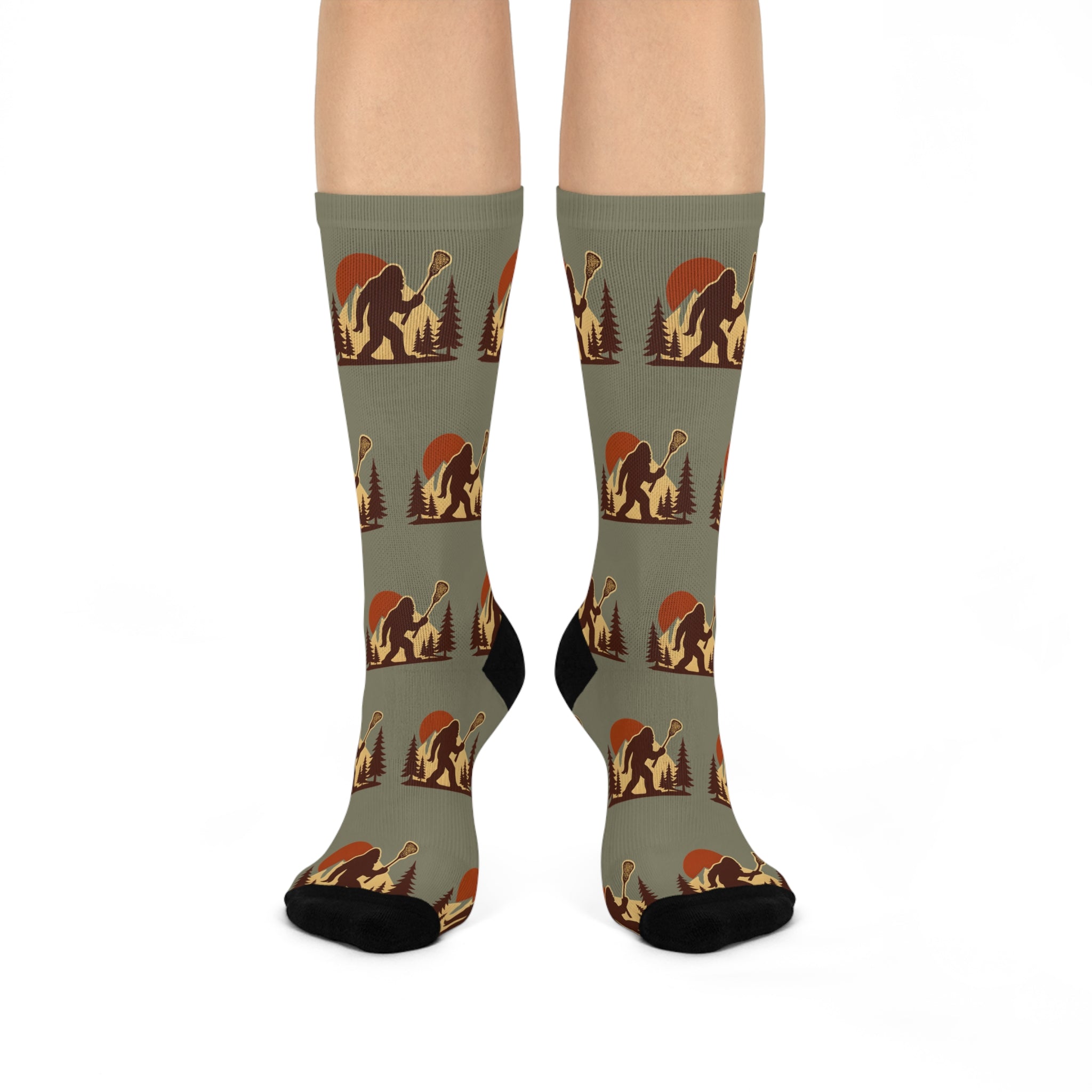 Retro LAXsquatch - Cushioned Crew Socks