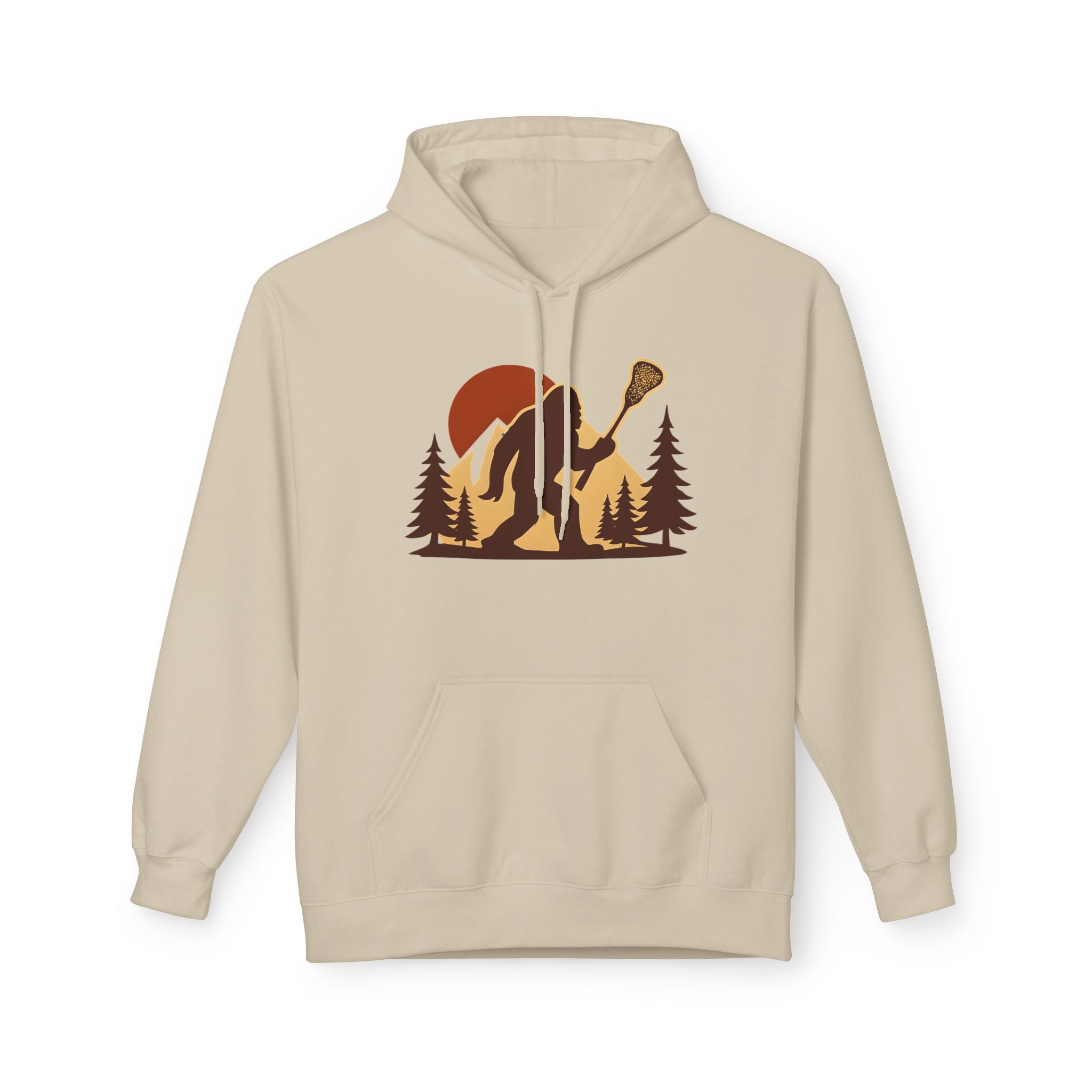 Vintage LAXsquatch- Adult Fleece Hoodie