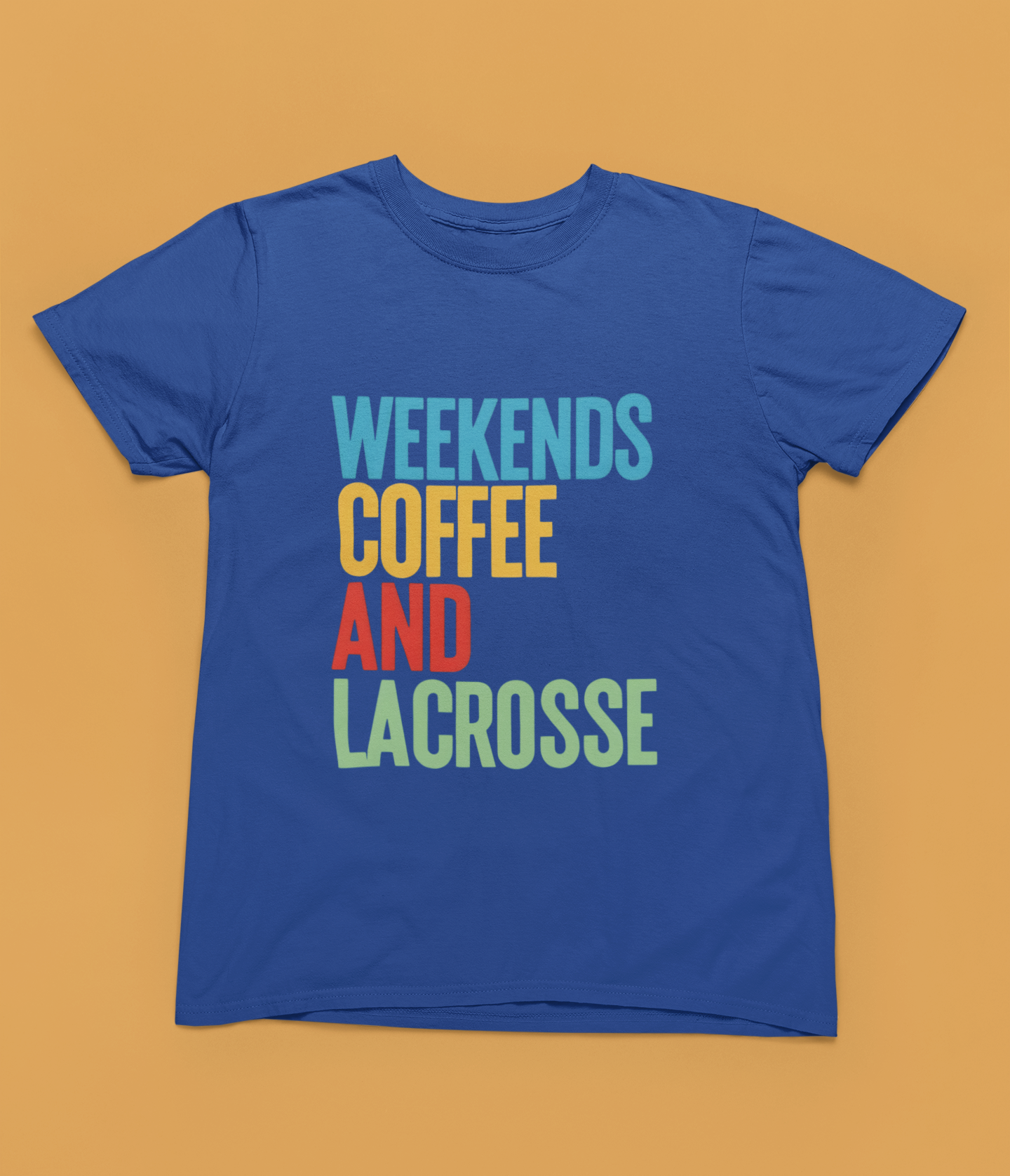 Weekends, Coffee, and Lacrosse  — Unisex Adult Tee