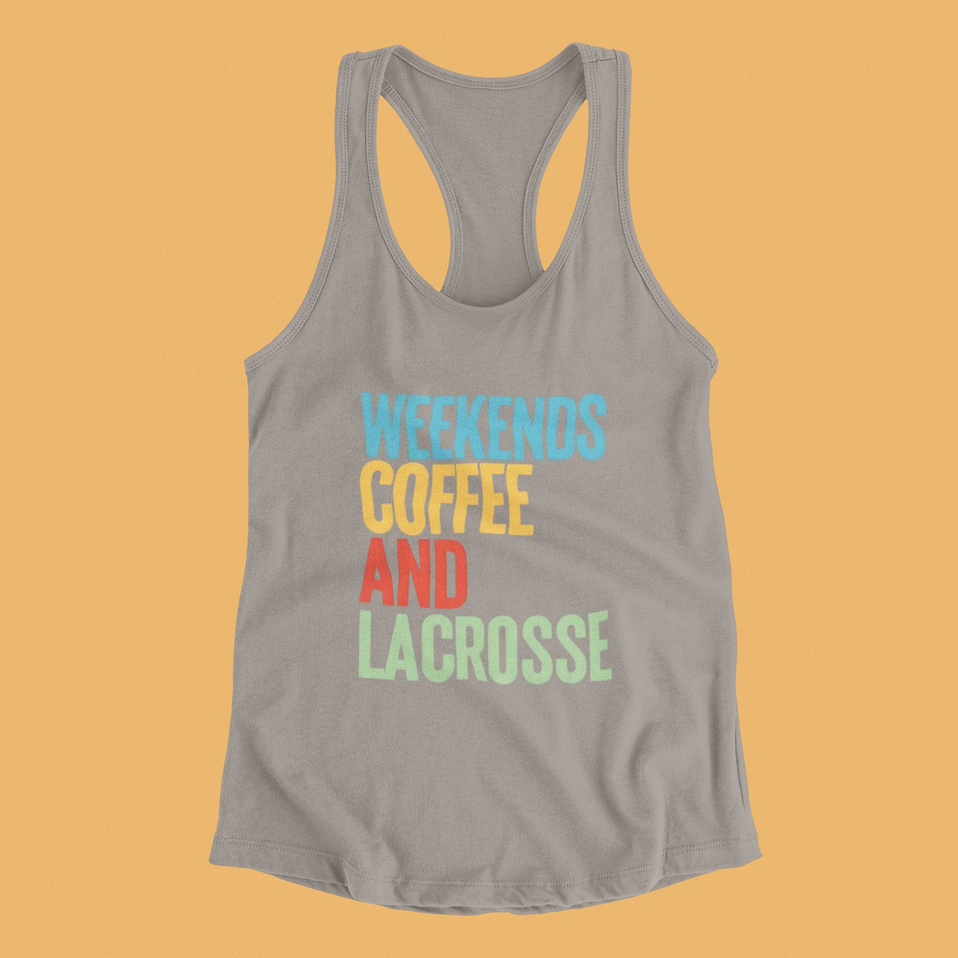 Weekends, Coffee, and Lacrosse - Racerback Tank