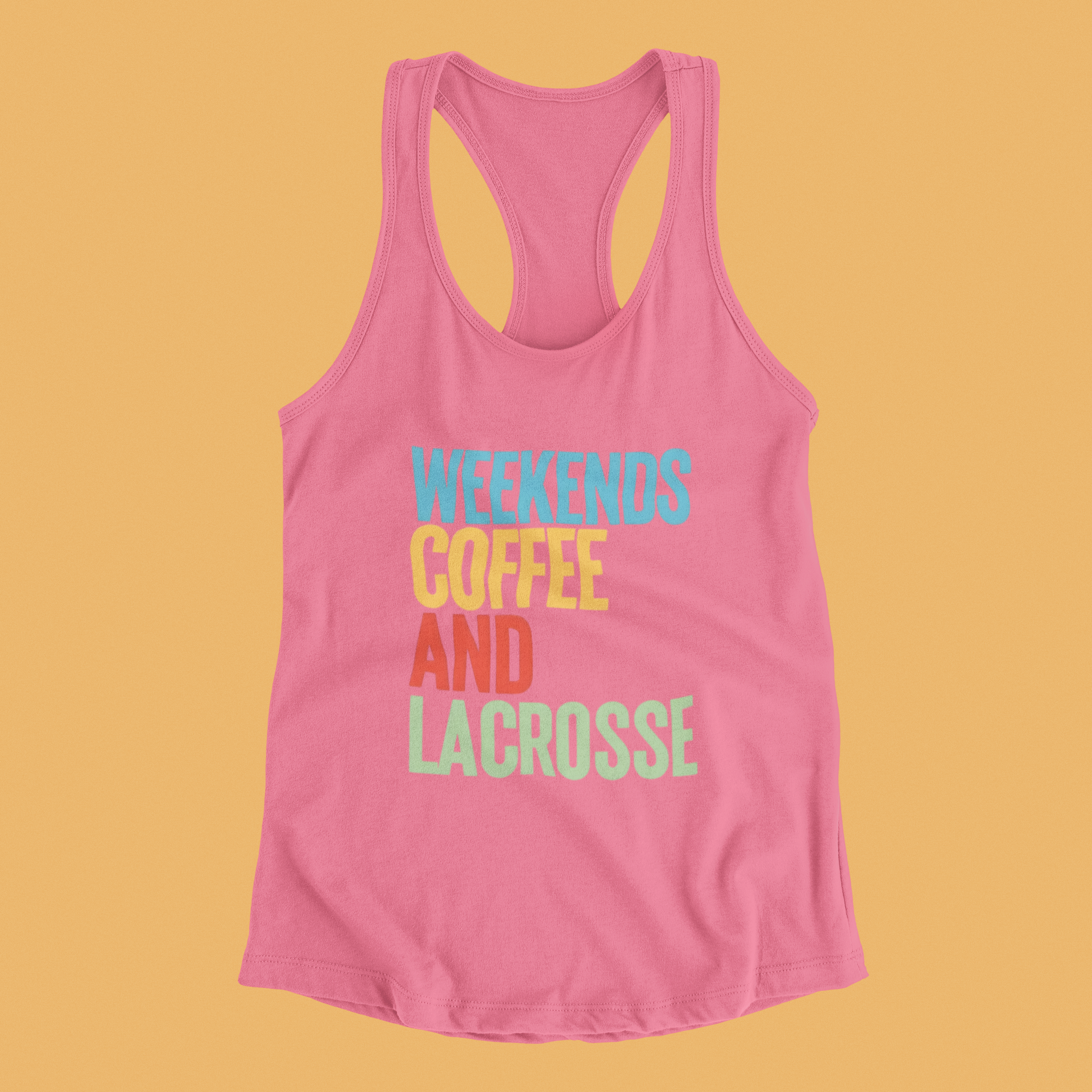 Weekends, Coffee, and Lacrosse - Racerback Tank