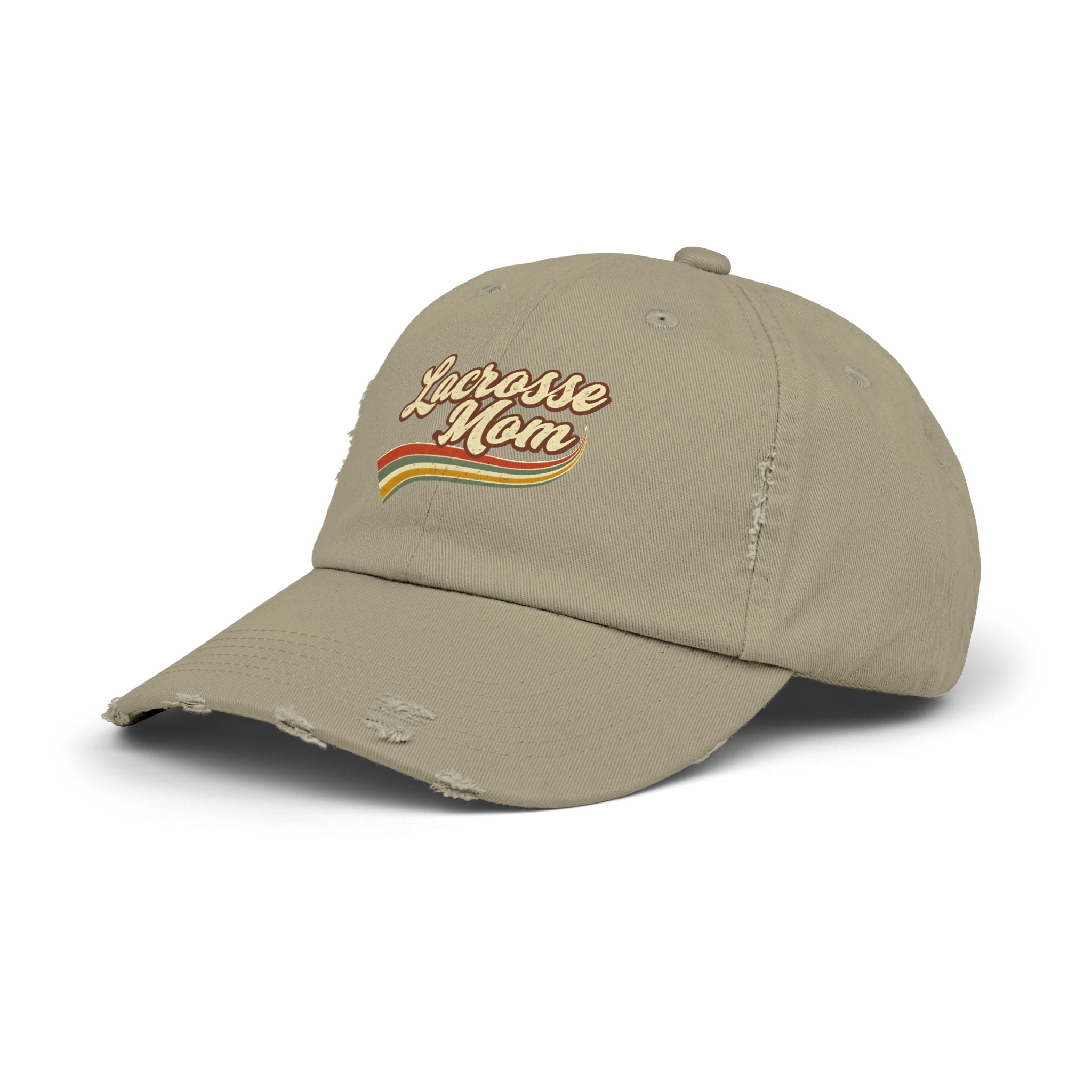 Retro Lacrosse Mom – Distressed Baseball Cap