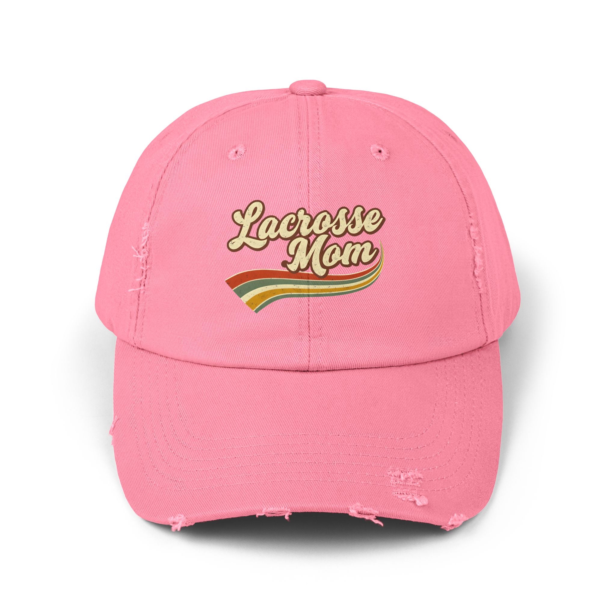 Retro Lacrosse Mom – Distressed Baseball Cap
