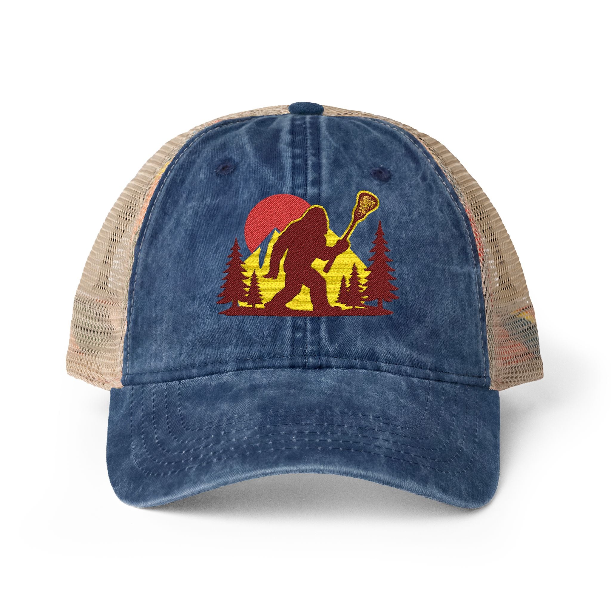Retro LAXsquatch - Women's Washed Mesh-Back Cap