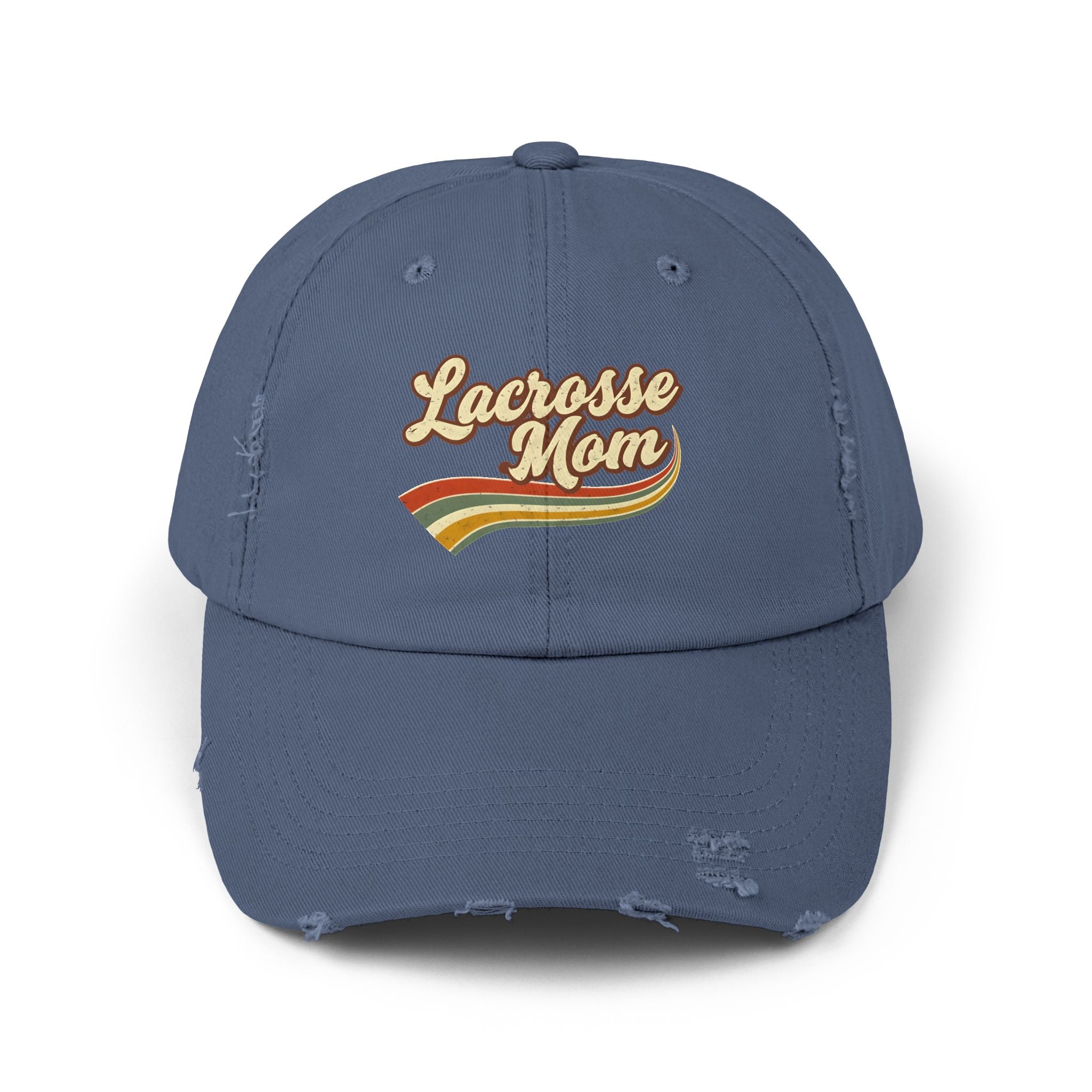Retro Lacrosse Mom – Distressed Baseball Cap