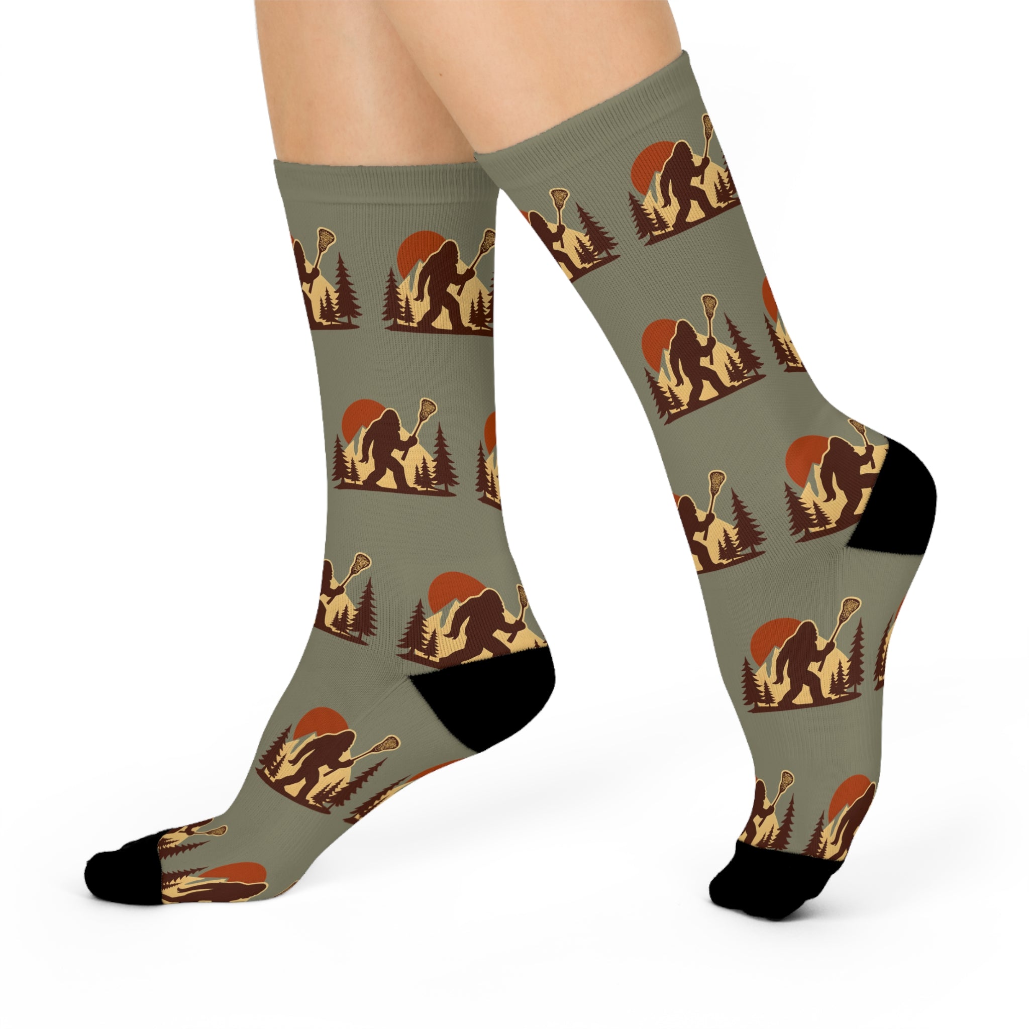 Retro LAXsquatch - Cushioned Crew Socks
