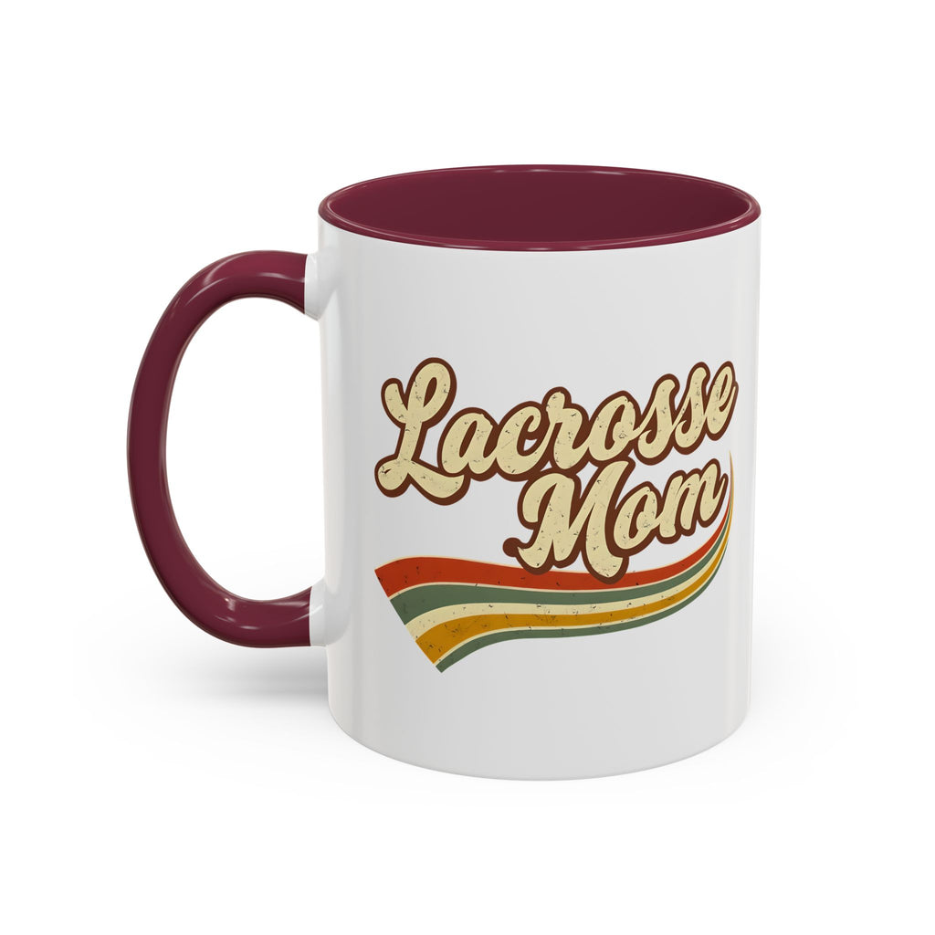 Retro Lacrosse Mom - Ceramic Coffee Mug (11oz)