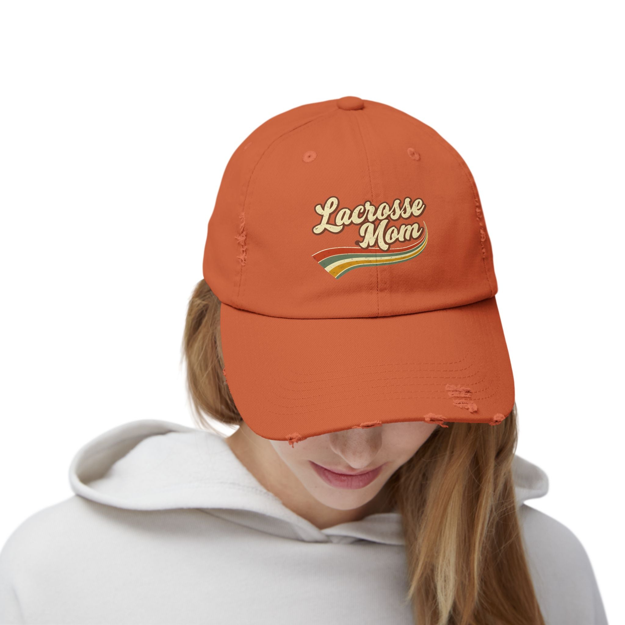 Retro Lacrosse Mom – Distressed Baseball Cap