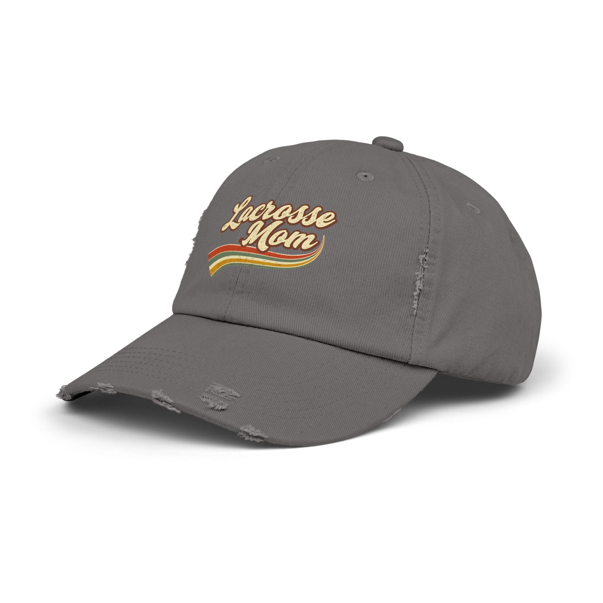 Retro Lacrosse Mom – Distressed Baseball Cap