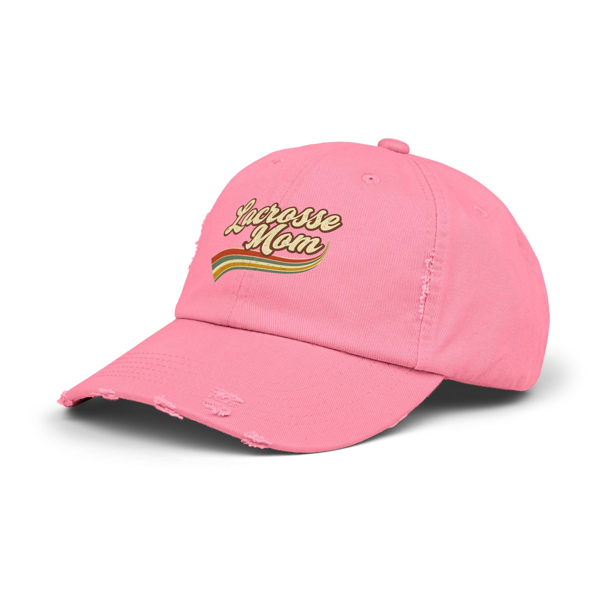 Retro Lacrosse Mom – Distressed Baseball Cap